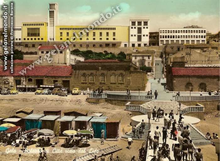 palazzo di città visto dal lido -  anni 50